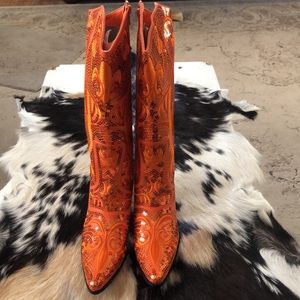 Brand New Brenda King size 9 Orange Sequin Boots